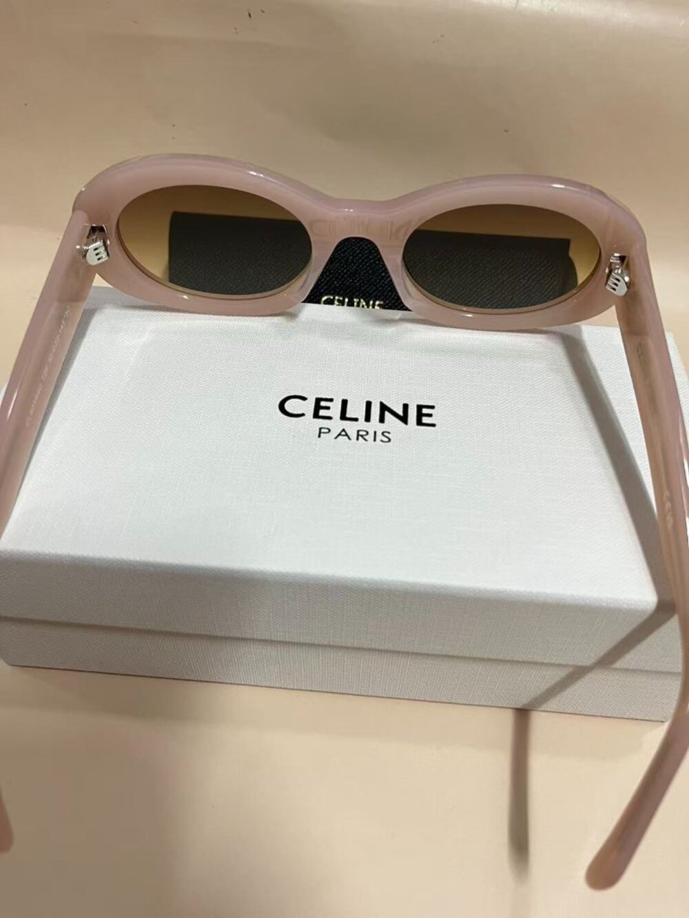 Celine Oval Pink Sunglasses - Smoky Brown Lenses - Brand New - Picture 6 of 8